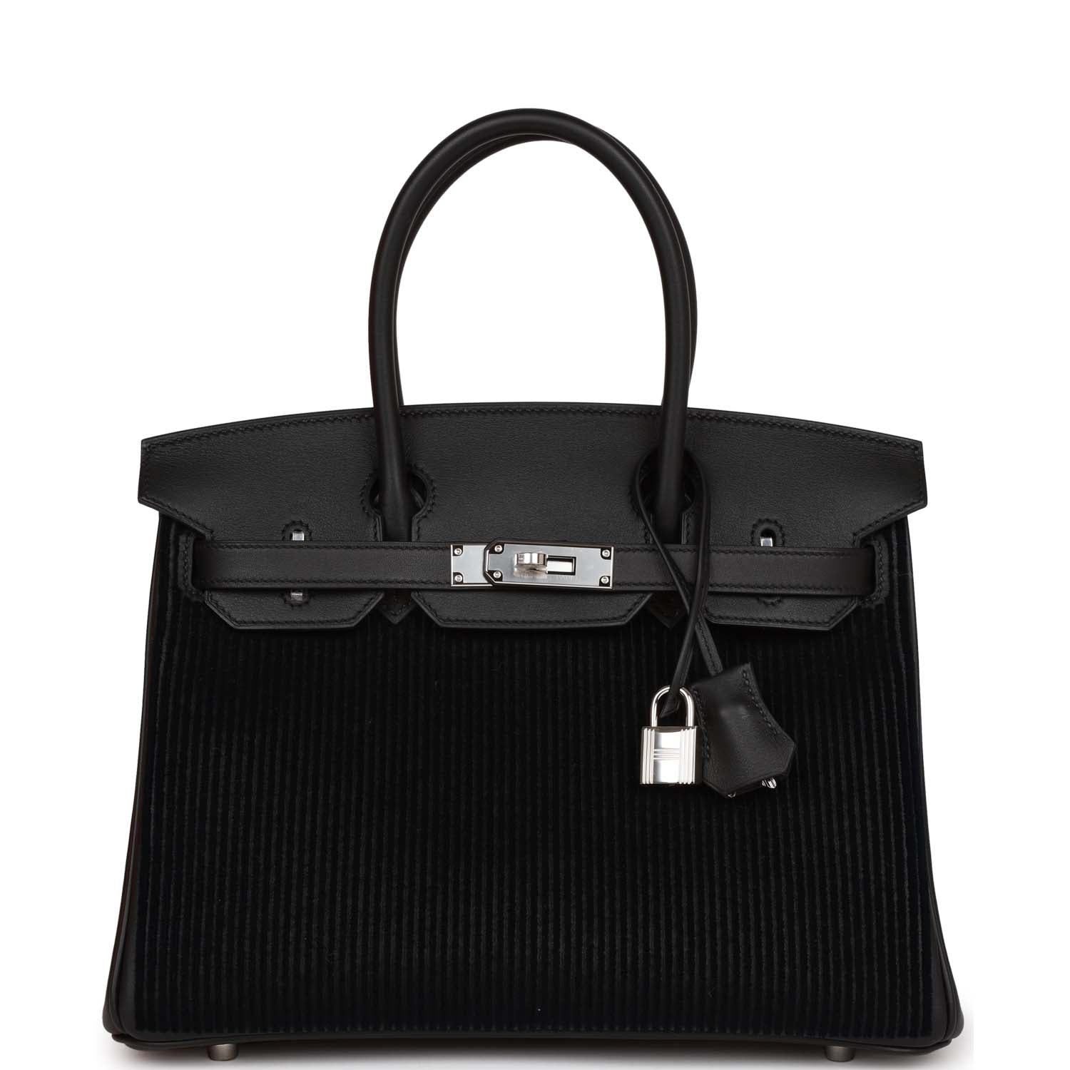 Hermes Birkin Cote Cote Tuffetage And Swift Palladium Hardware Black Travel Bag