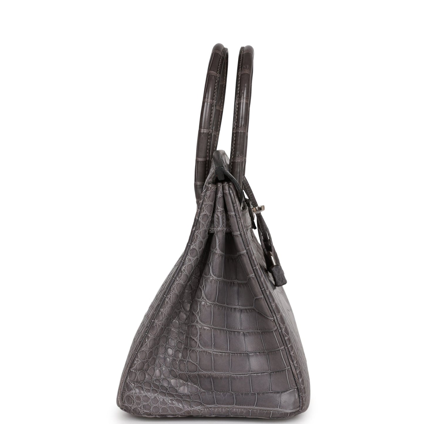 Hermes Birkin Gris Paris Matte Alligator Palladium Hardware Handbag Travel Bag