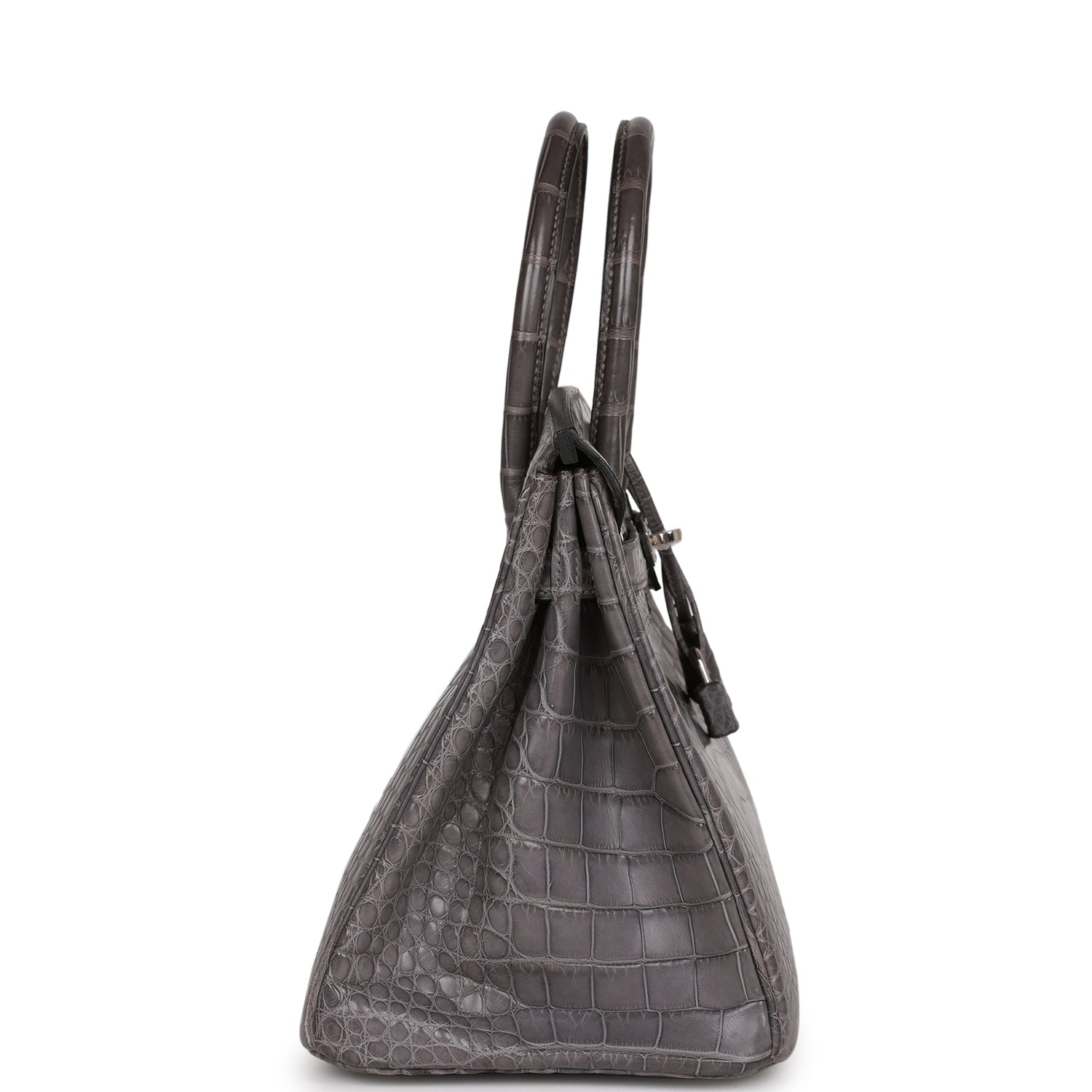 Hermes Birkin Gris Paris Matte Alligator Palladium Hardware Handbag Travel Bag
