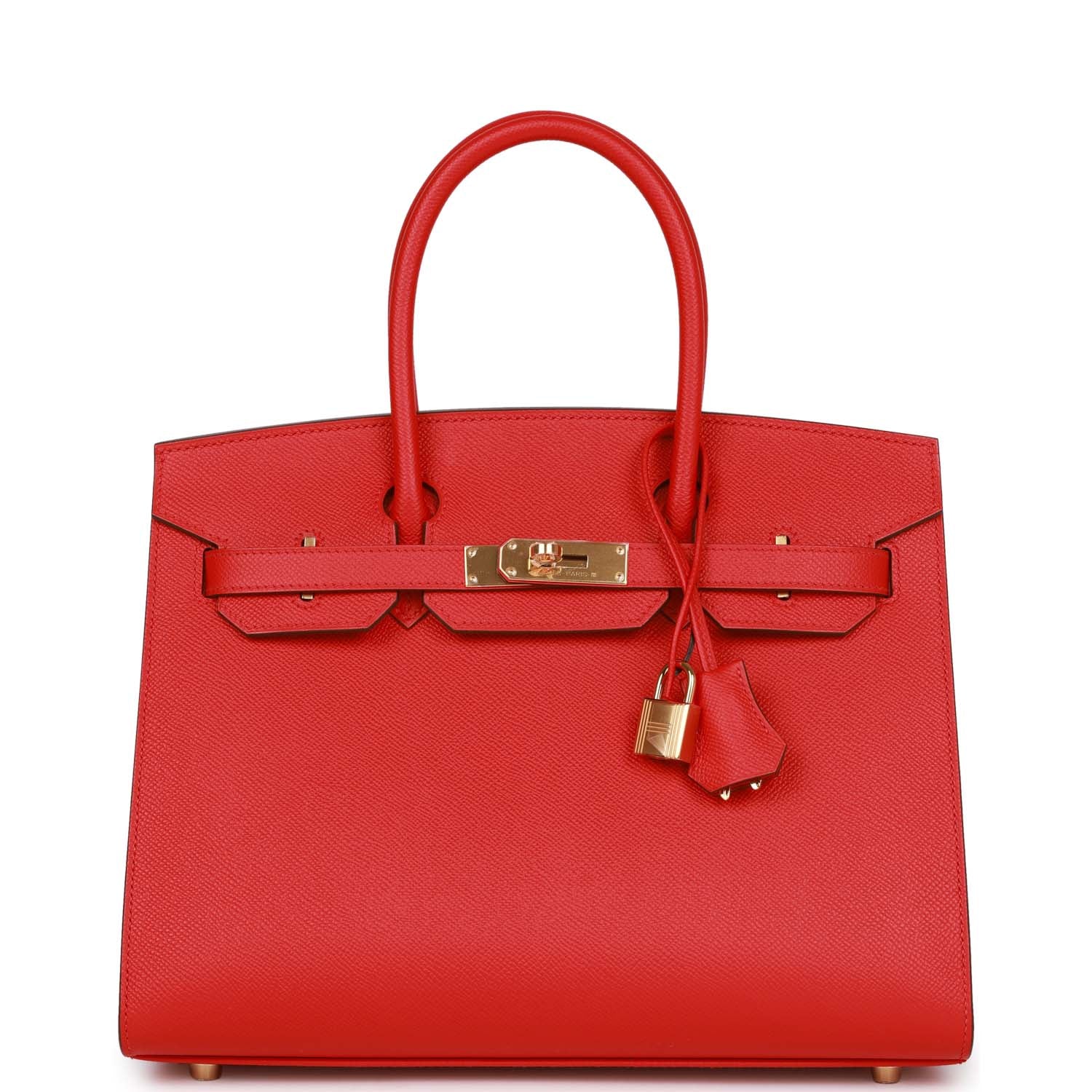 Hermes Birkin Sellier Rouge Cas Ue Epsom Hardware Handbag Gold Travel Bag