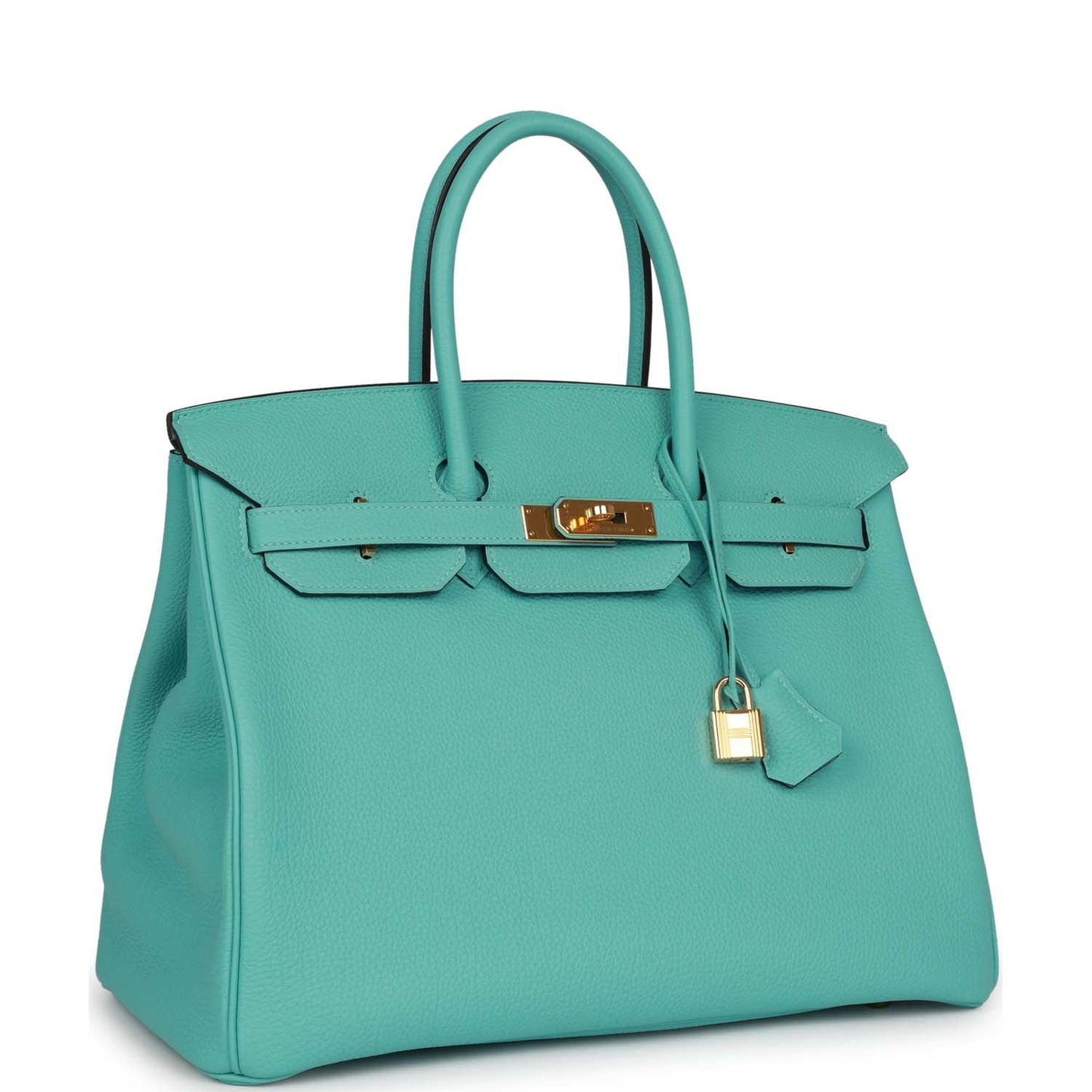 Hermes Birkin Bleu Atoll Togo Hardware Handbag Gold Travel Bag