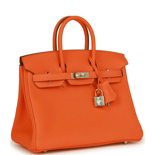 Hermes Birkin Minium Togo Palladium Hardware Handbag Orange Travel Bag
