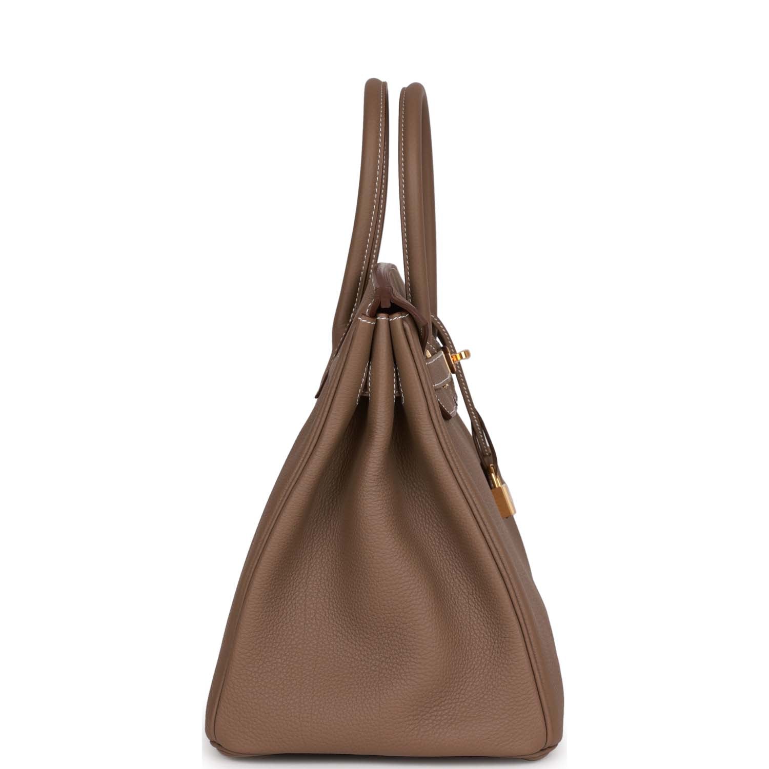 Hermes Birkin Etoupe Togo Hardware Handbag Gold Travel Bag