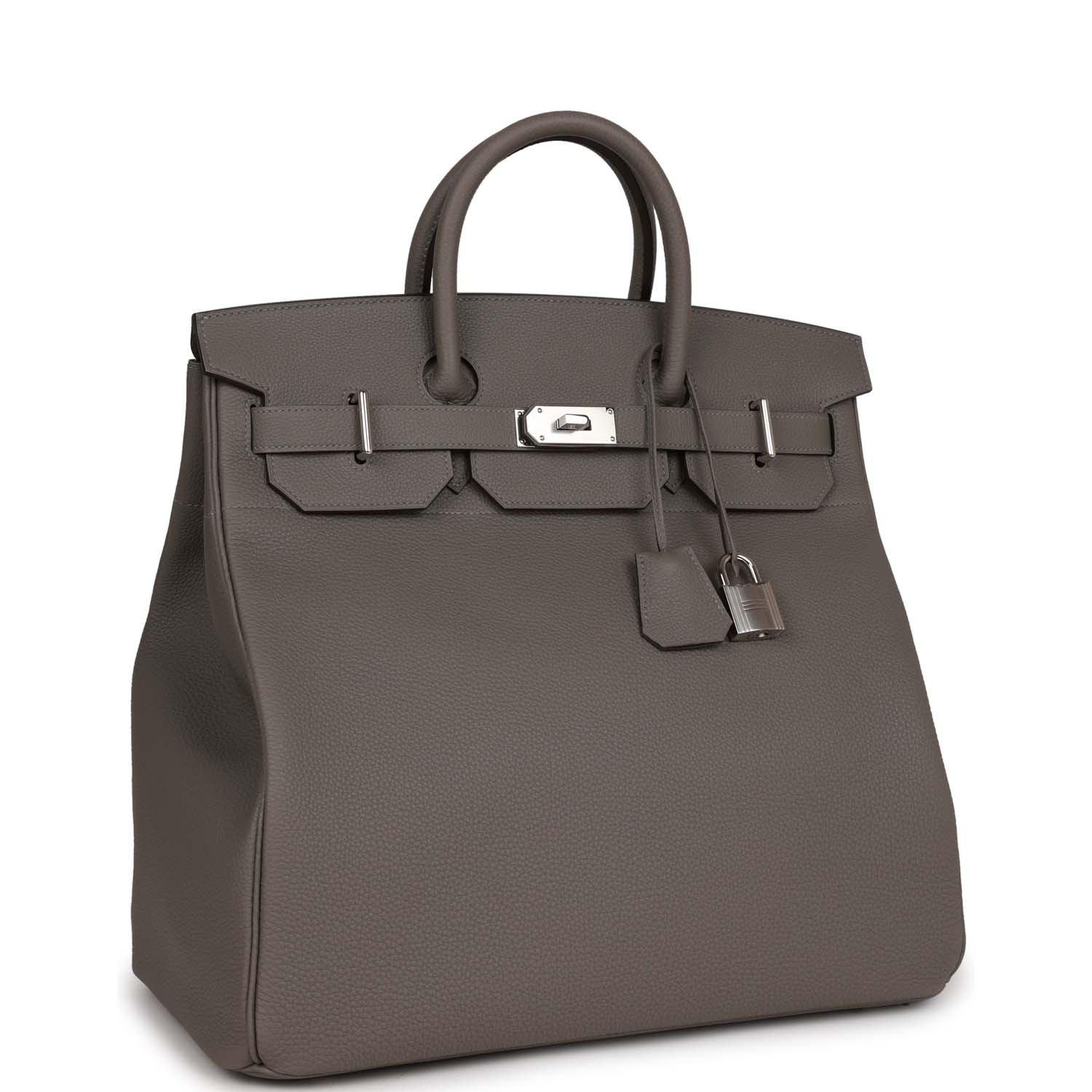 Hermes Hac Birkin Gris Meyer Togo Palladium Hardware Travel Bag