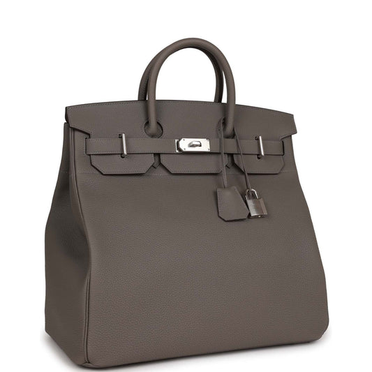 Hermes Hac Birkin Gris Meyer Togo Palladium Hardware Travel Bag