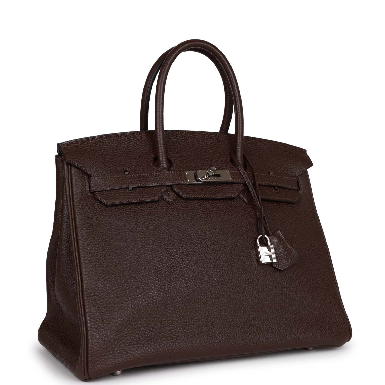 Hermes Birkin Chocolate Togo Palladium Hardware Handbag Travel Bag