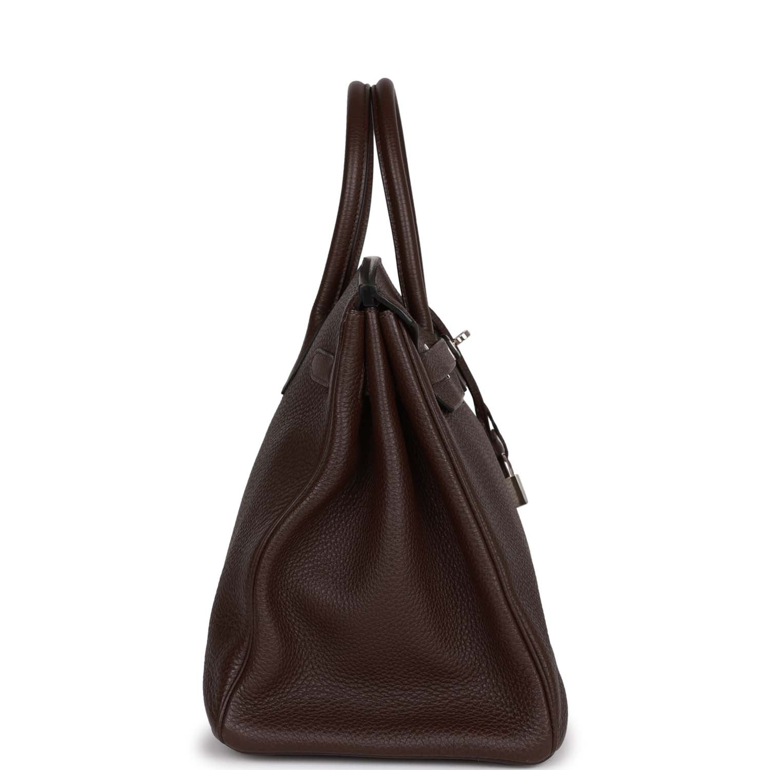 Hermes Birkin Chocolate Togo Palladium Hardware Handbag Travel Bag