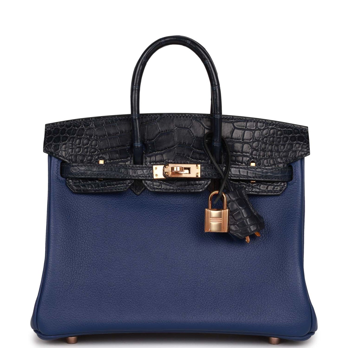Hermes Birkin Bleu Marine Matte Alligator And Bleu Saphir Gold Travel Bag