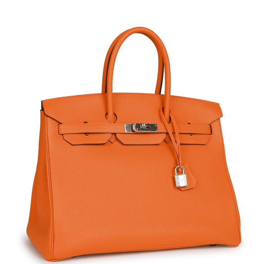 Hermes Top Quality Luxury Birkin Orange H Togo Travel Bag