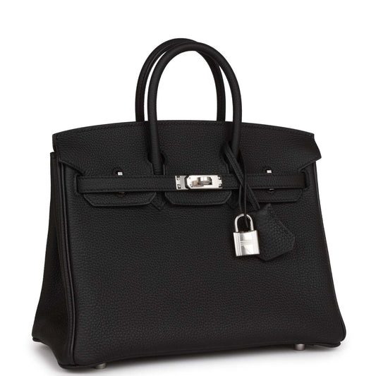 Hermes Birkin Togo Palladium Hardware Handbag Black Travel Bag 33