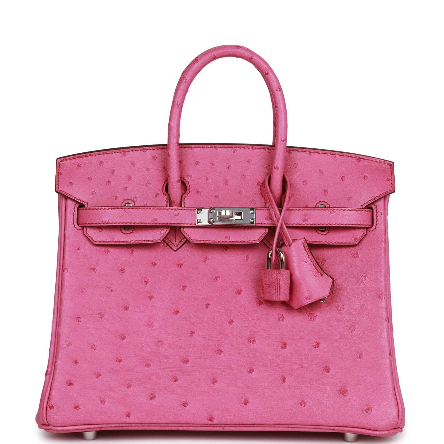Hermes Birkin Fuchsia Ostrich Palladium Hardware Handbag Travel Bag