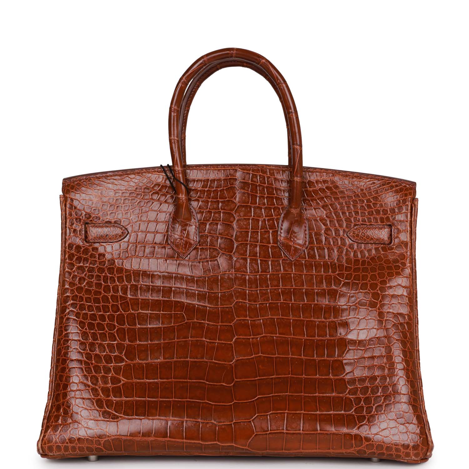 Hermes Birkin Miel Shiny Porosus Crocodile Palladium Hardware Handbag Travel Bag