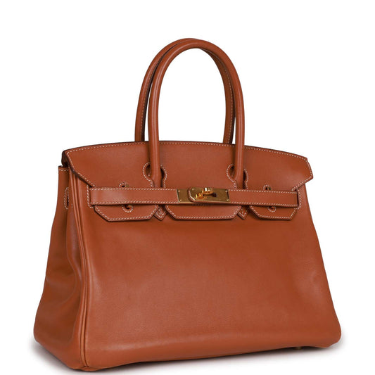 Hermes Birkin Fauve Swift Hardware Handbag Gold Travel Bag