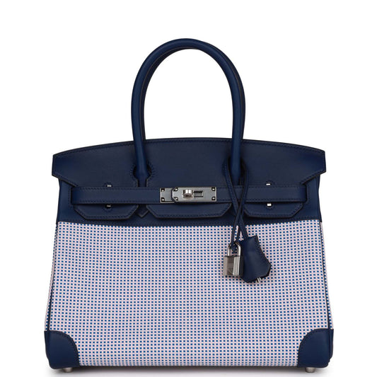 Hermes Quadrille Birkin Bleu Saphir Swift And Ecru Travel Bag