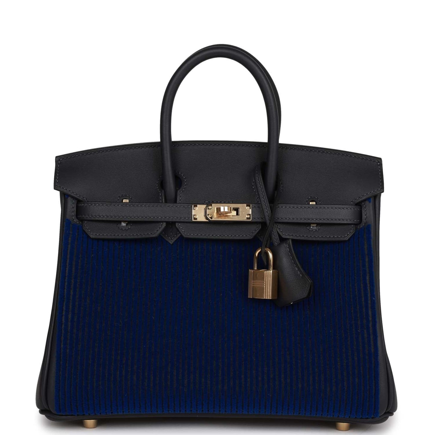 Hermes Birkin Cote Cote Tuffetage Bleu Saphir And Caban Travel Bag