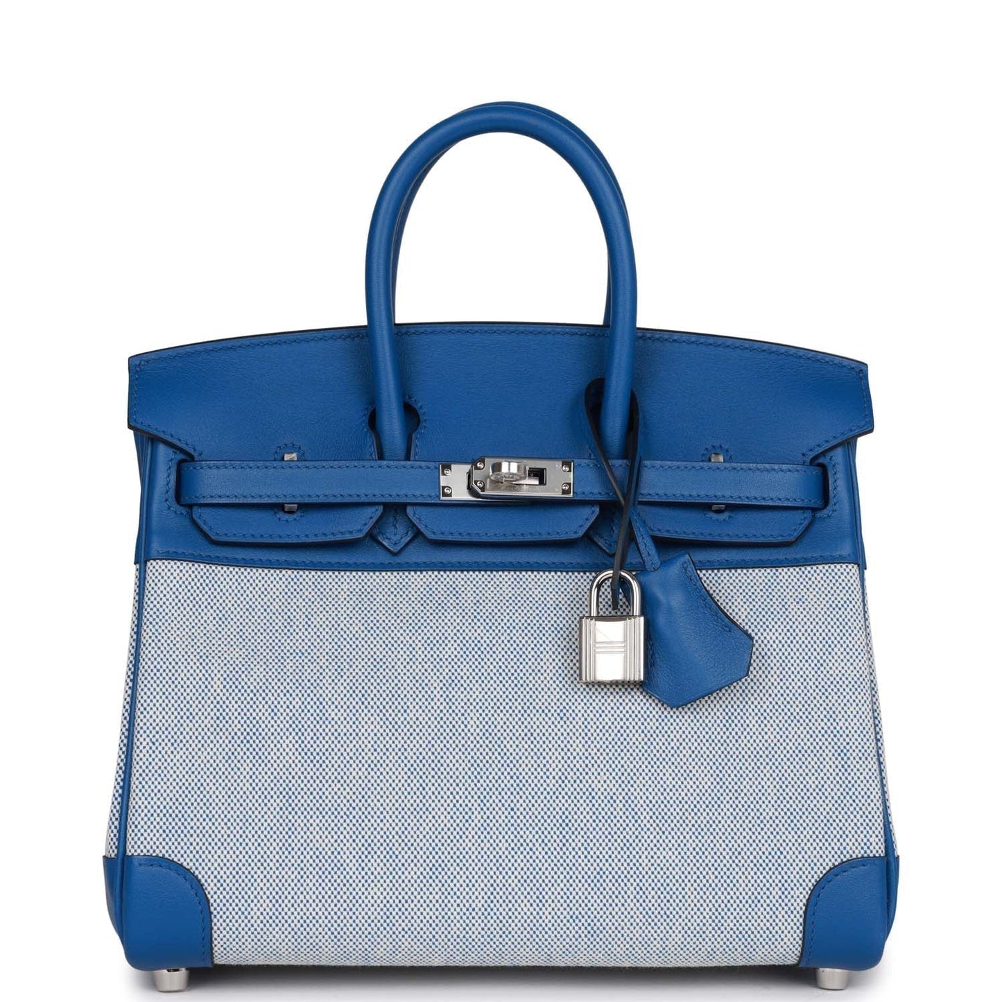 Hermes Birkin Bleu Bill Toile And Bleu France Swift Travel Bag