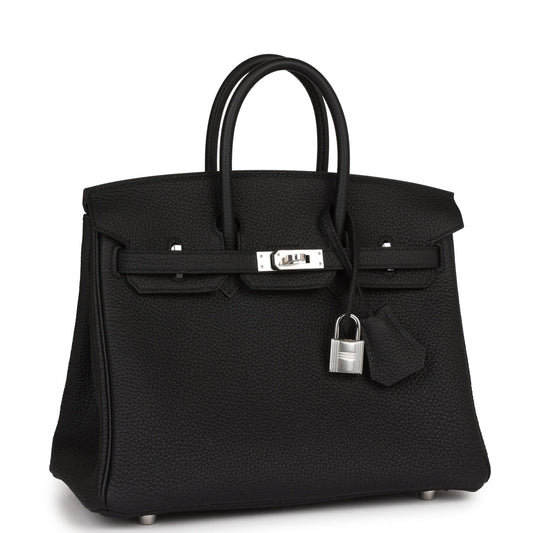 Hermes Birkin Togo Palladium Hardware Handbag Black Travel Bag 31