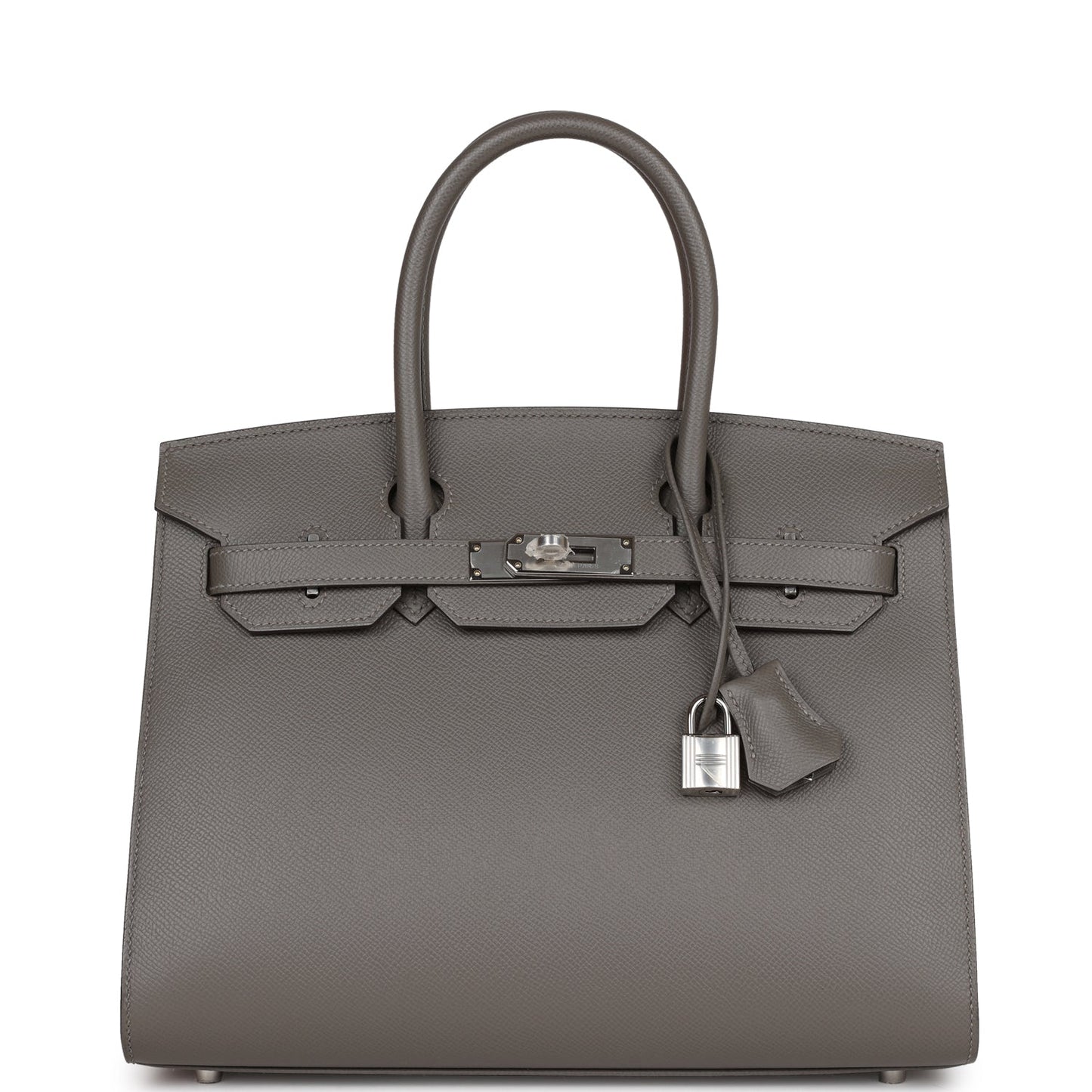 Hermes Birkin Sellier Gris Meyer Epsom Palladium Hardware Handbag Travel Bag