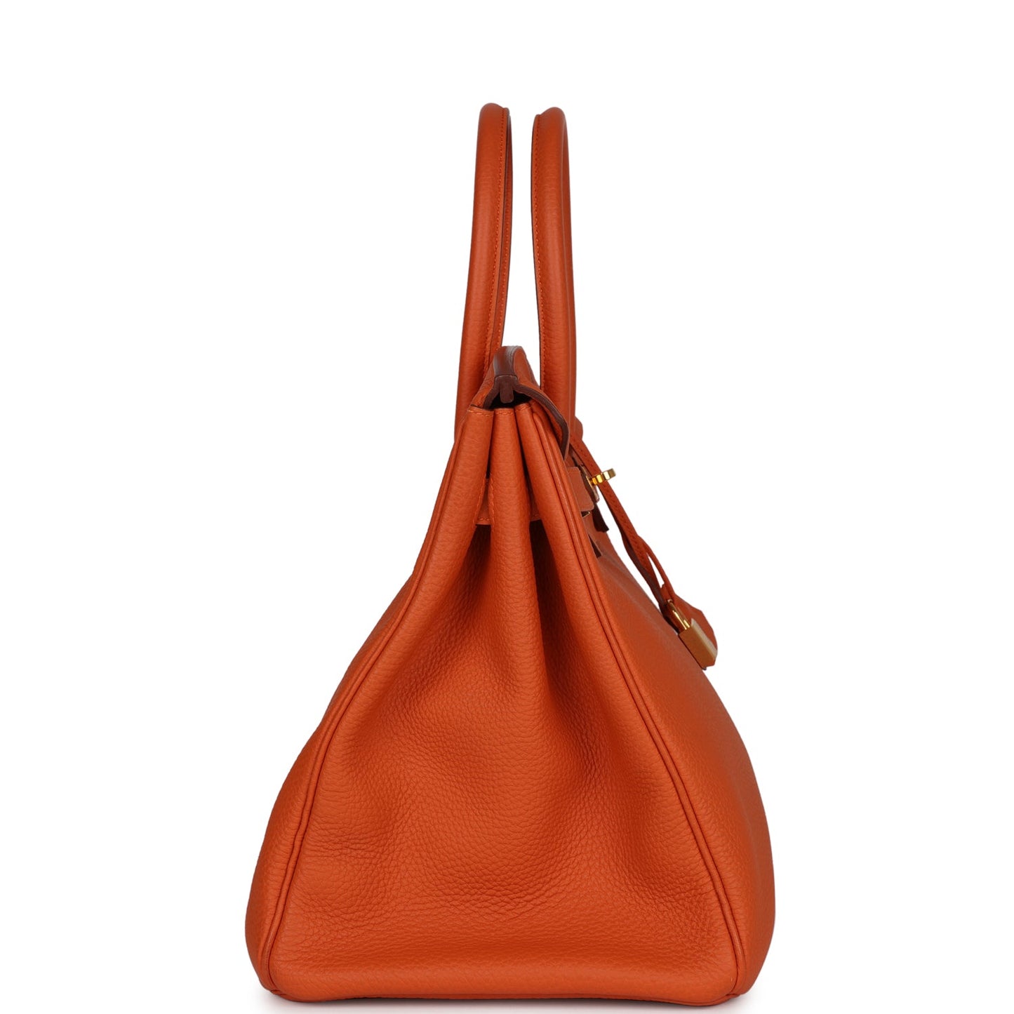 Hermes Top Quality Luxury Birkin Orange H Clemence Gold Travel Bag