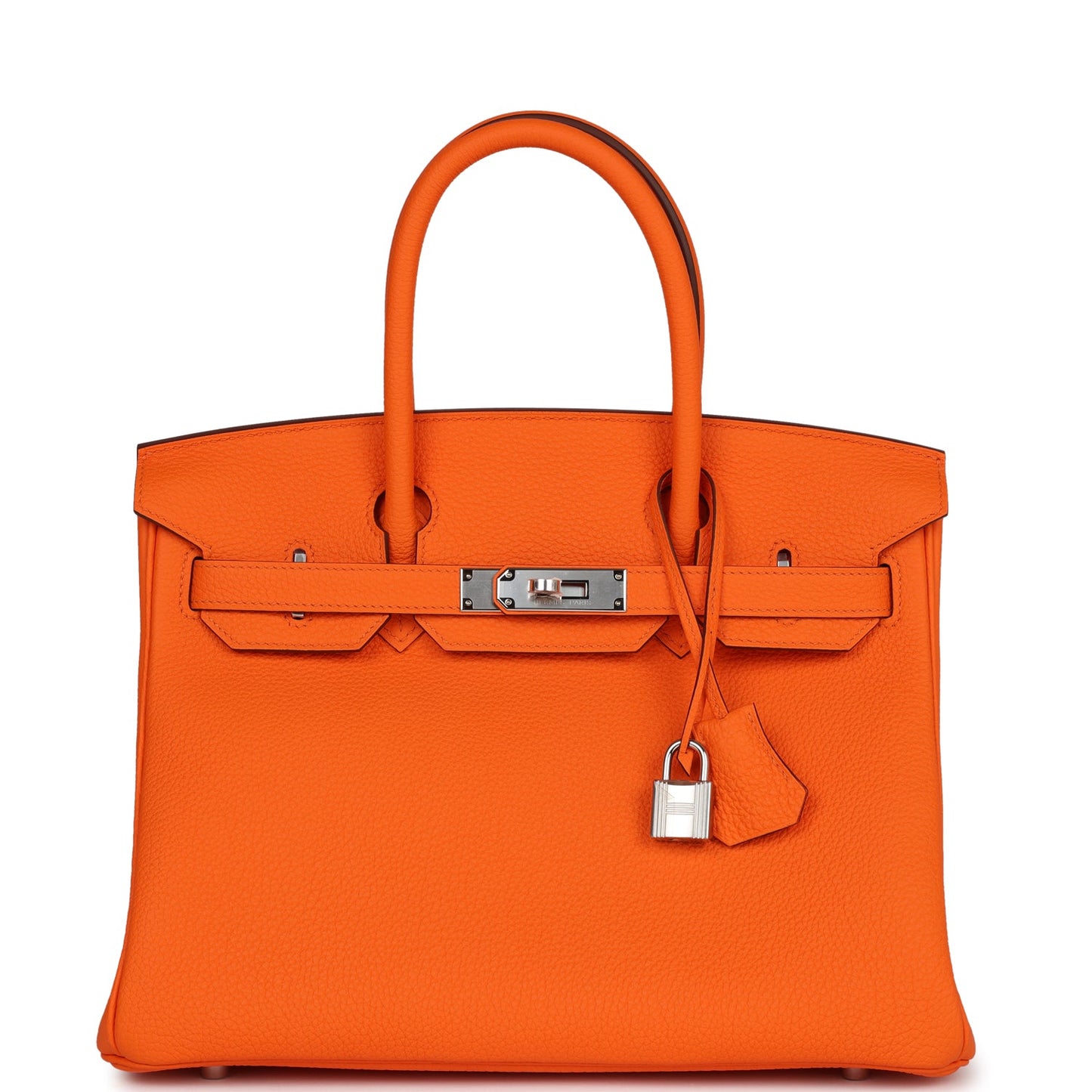 Hermes Birkin Minium Togo Palladium Hardware Handbag Orange Travel Bag Togo Palladium Hardware