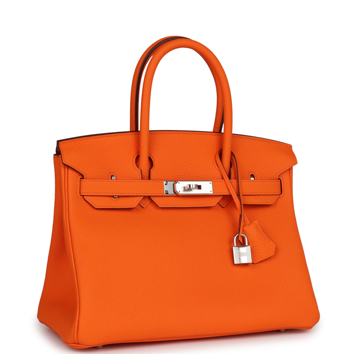 Hermes Birkin Minium Togo Palladium Hardware Handbag Orange Travel Bag Togo Palladium Hardware