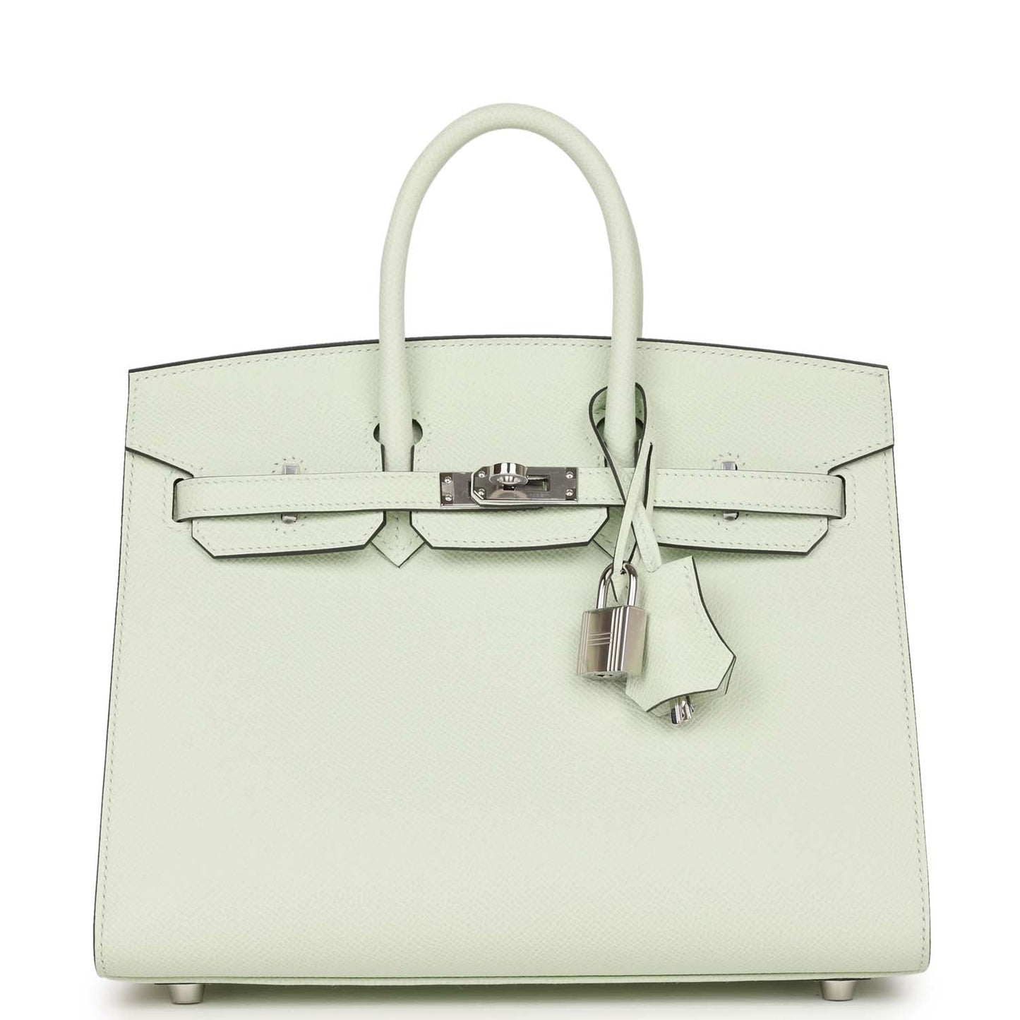 Hermes Birkin Sellier Vert Fizz Epsom Palladium Hardware Handbag Travel Bag Epsom Palladium Hardware