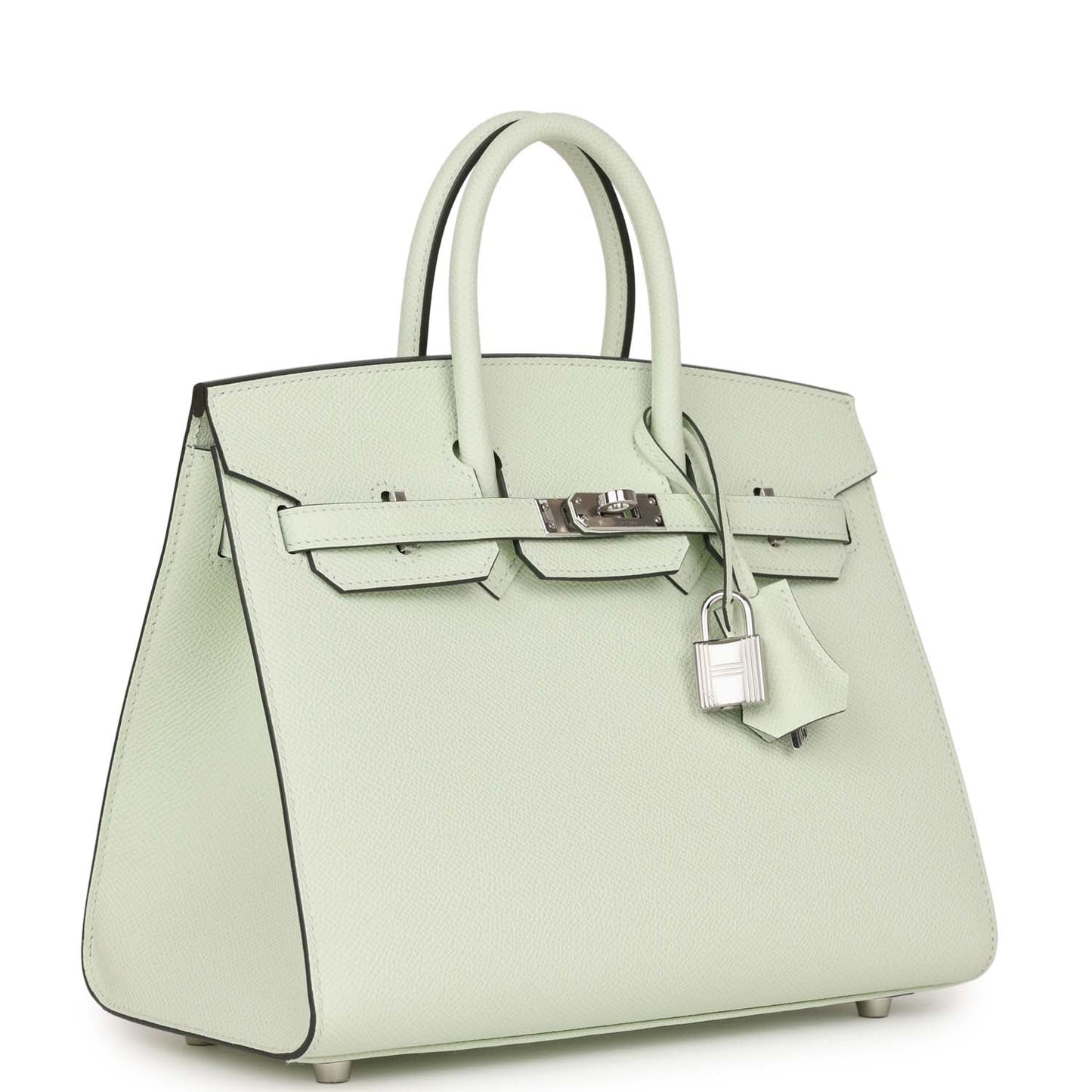 Hermes Birkin Sellier Vert Fizz Epsom Palladium Hardware Handbag Travel Bag Epsom Palladium Hardware