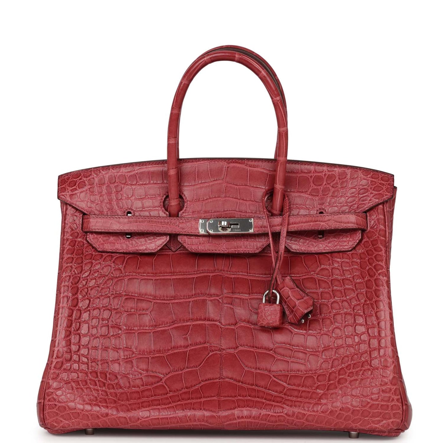 Hermes Birkin Bois De Rose Matte Alligator Palladium Travel Bag