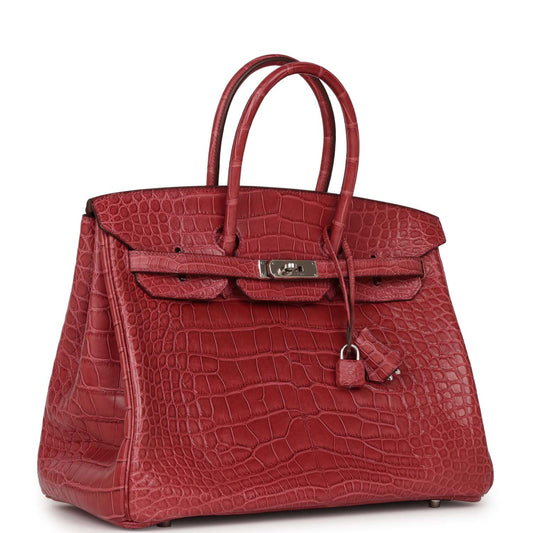 Hermes Birkin Bois De Rose Matte Alligator Palladium Hardware Travel Bag