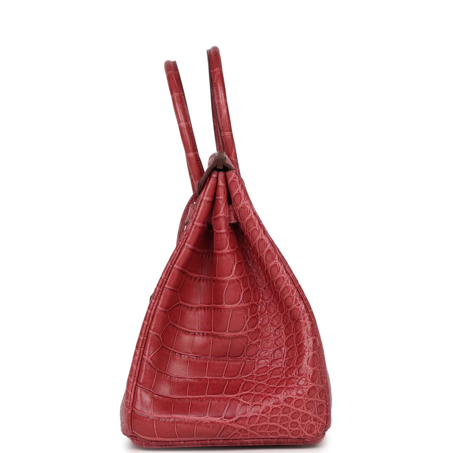 Hermes Birkin Bois De Rose Matte Alligator Palladium Travel Bag