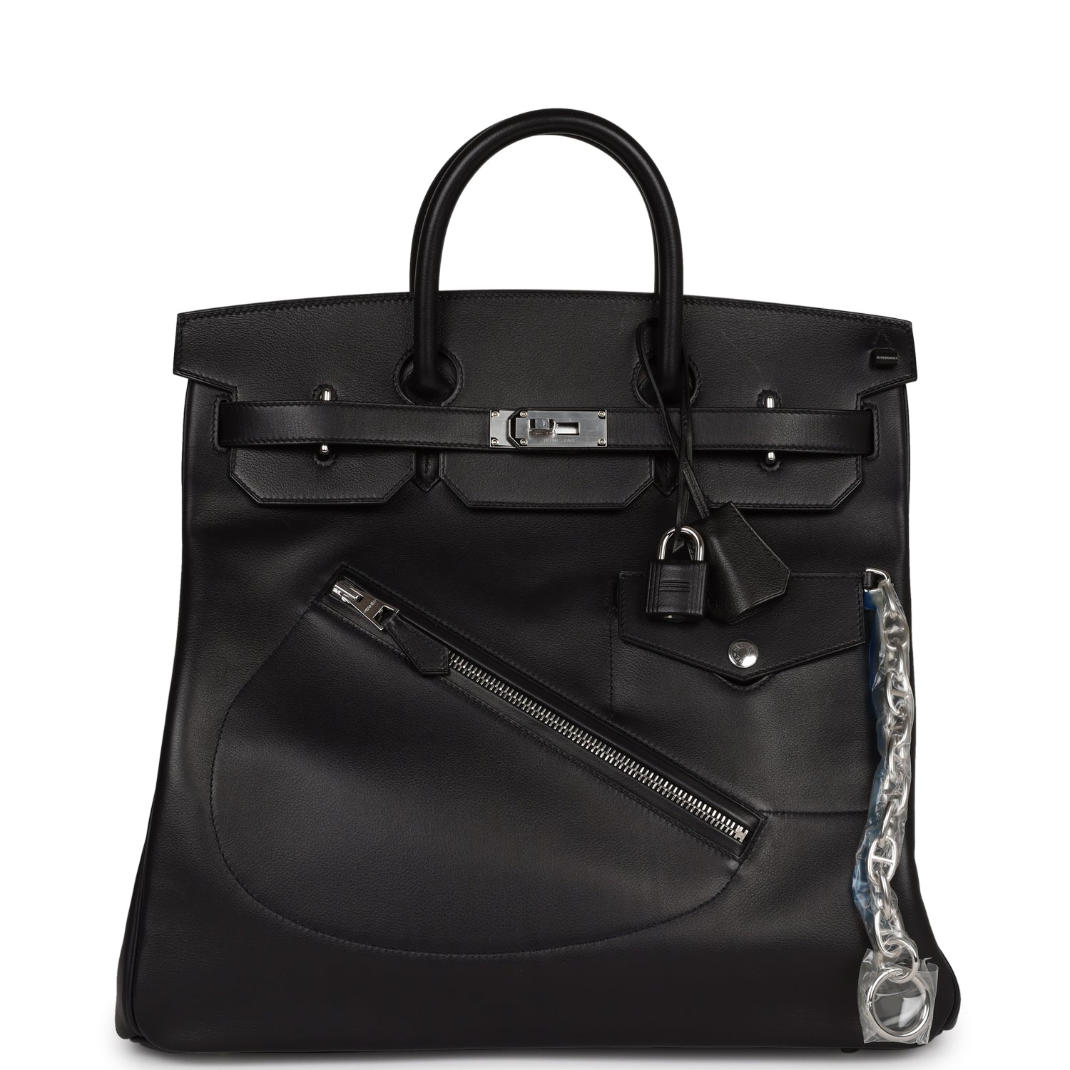 Hermes Birkin Hac Rock Evercolor Palladium Hardware Handbag Black Travel Bag