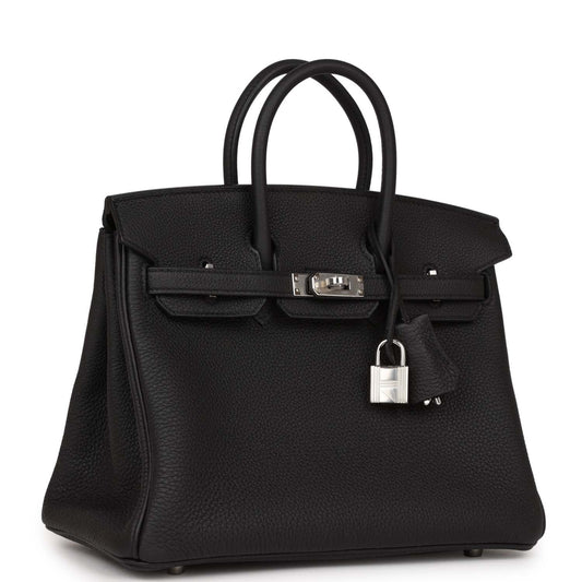 Hermes Birkin Togo Palladium Hardware Handbag Black Travel Bag