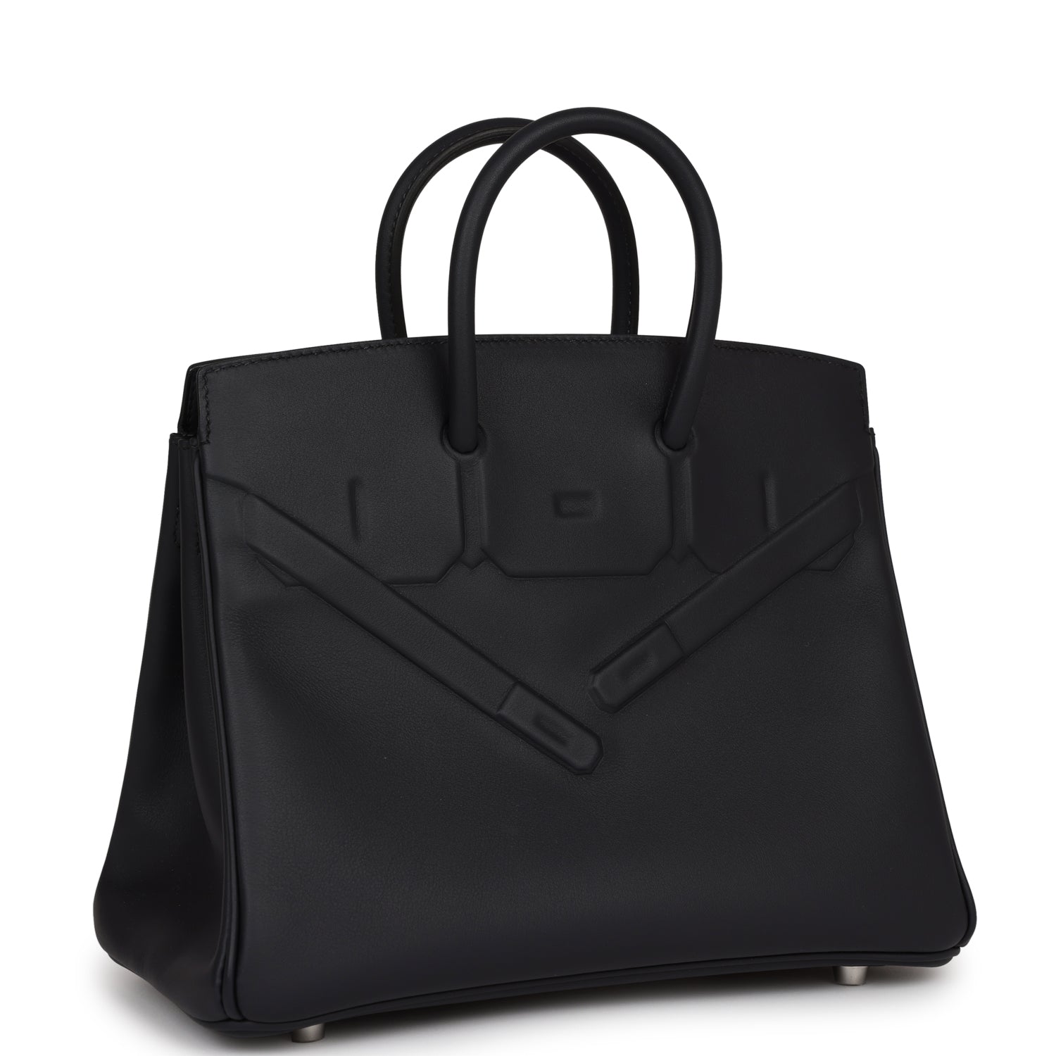 Hermes Luxury Birkin Shadow Caban Swift Palladium Hardware Travel Bag
