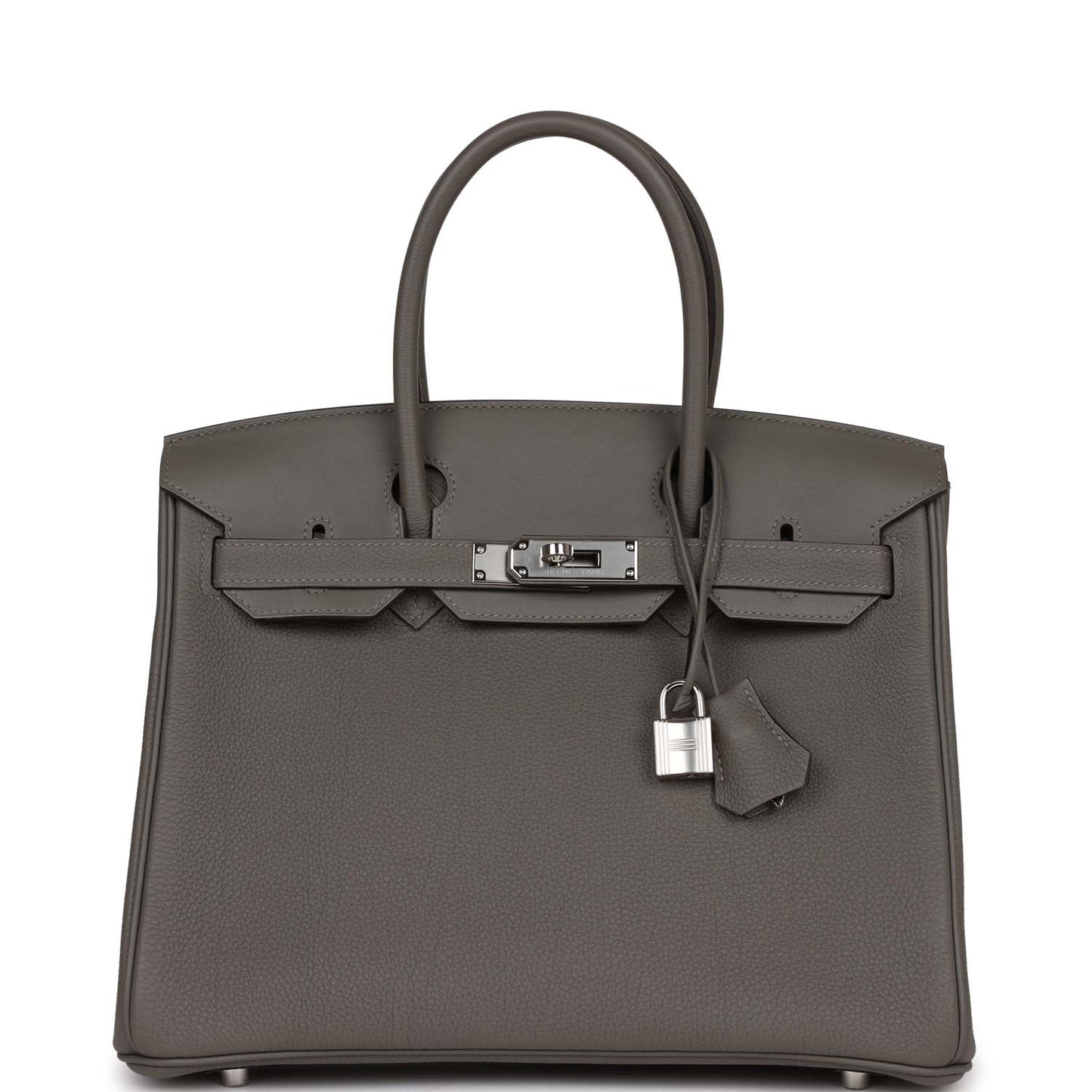 Hermes En Birkin Gris Meyer Togo And Swift Palladium Travel Bag