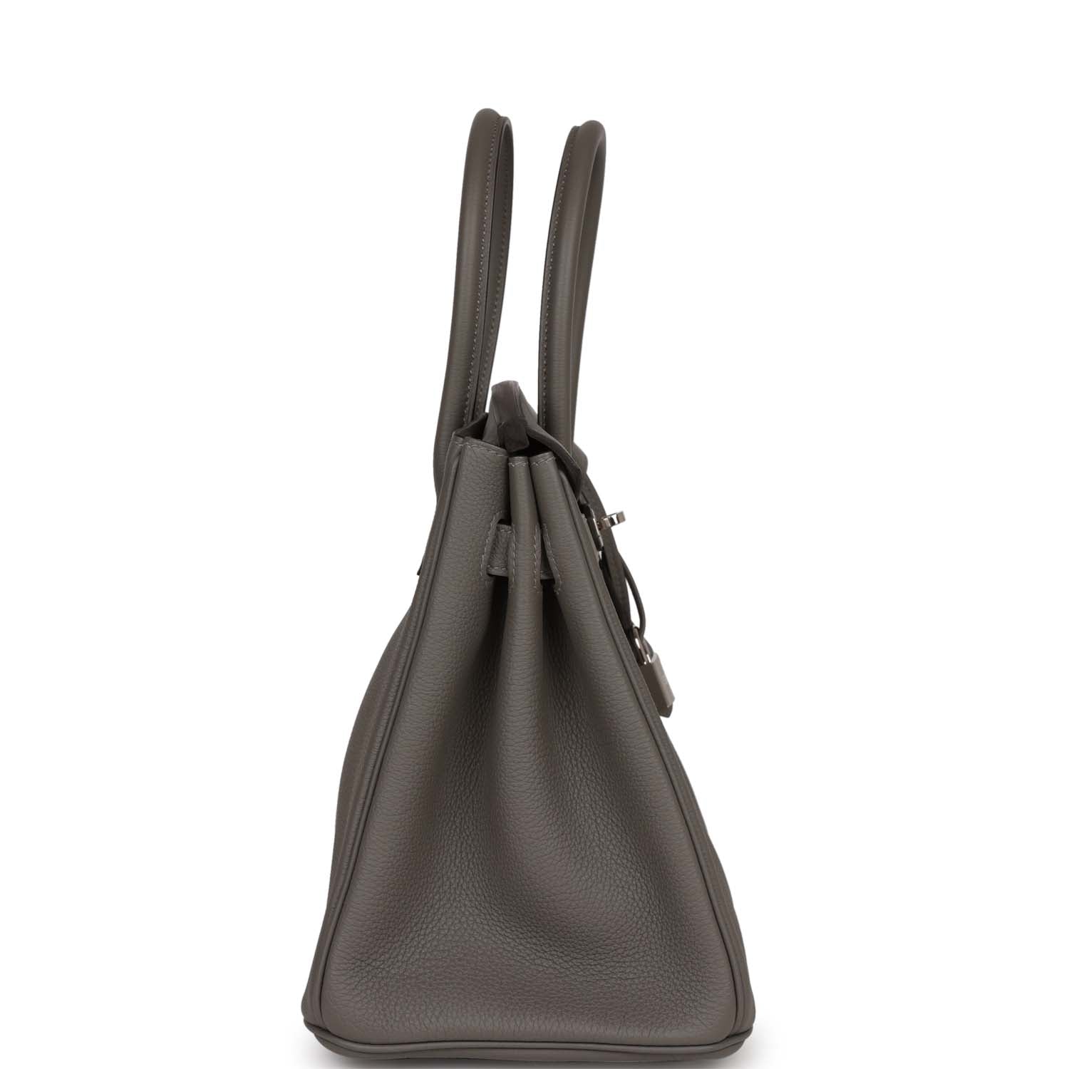 Hermes En Birkin Gris Meyer Togo And Swift Palladium Travel Bag