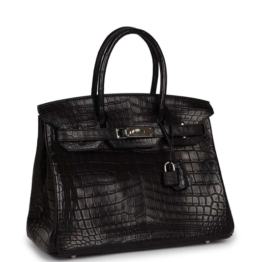 Hermes Top Quality Luxury Birkin Cm Matte Niloticus Black Travel Bag