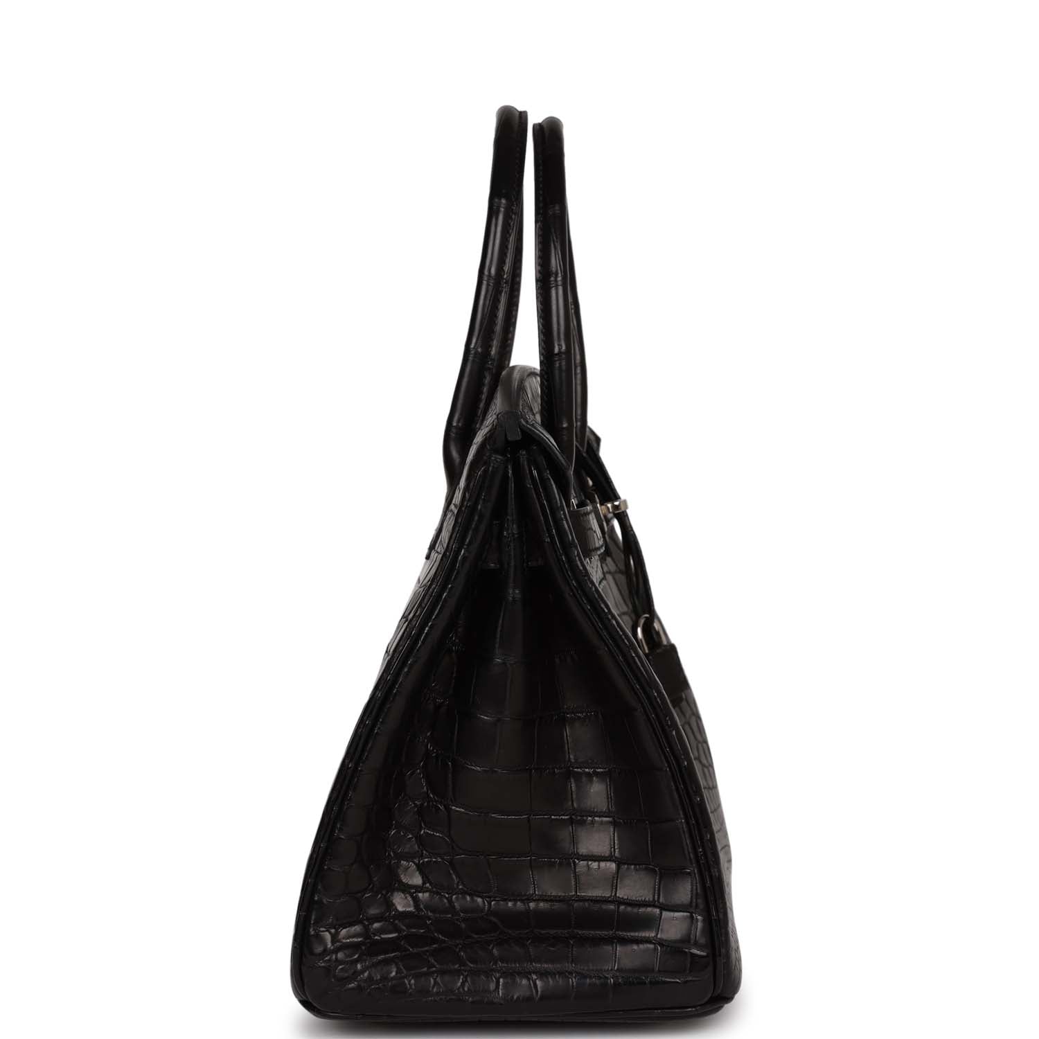 Hermes Birkin Matte Niloticus Crocodile Palladium Hardware Handbag Black Travel Bag
