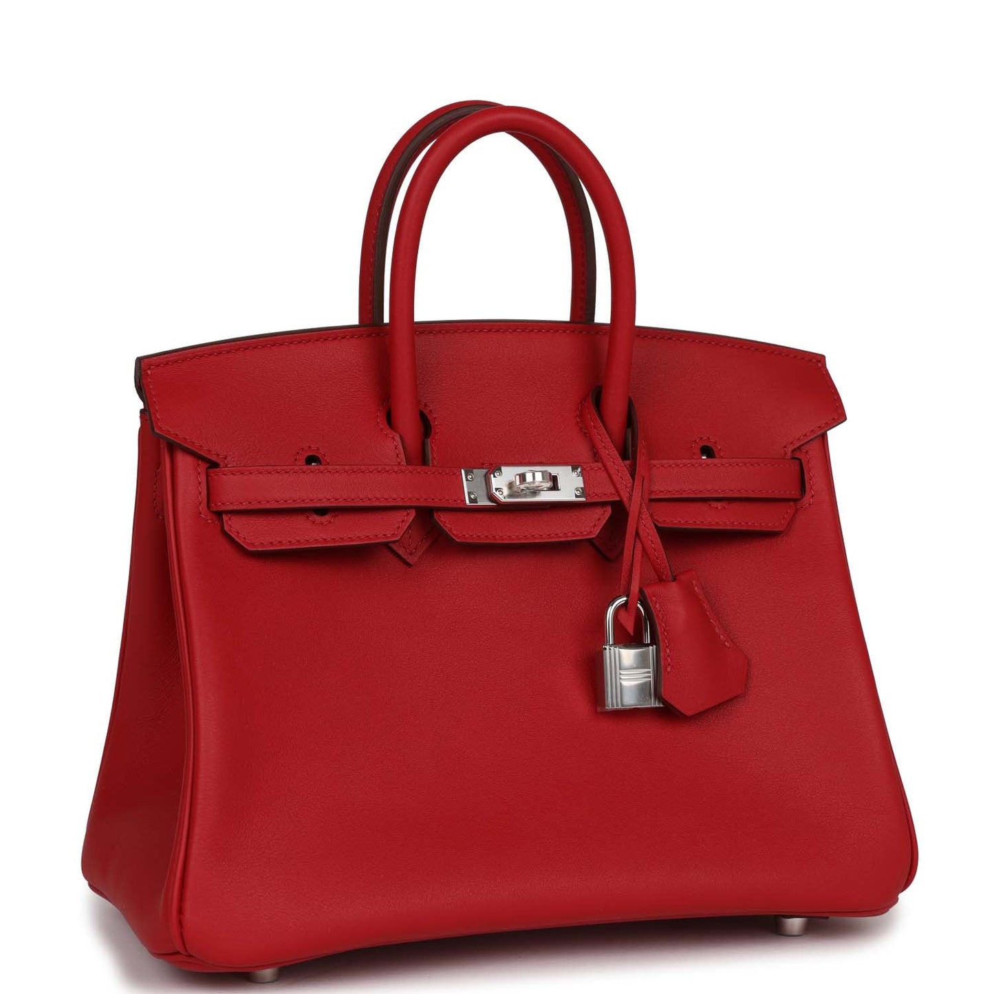 Hermes Birkin Rouge Piment Swift Palladium Hardware Handbag Travel Bag