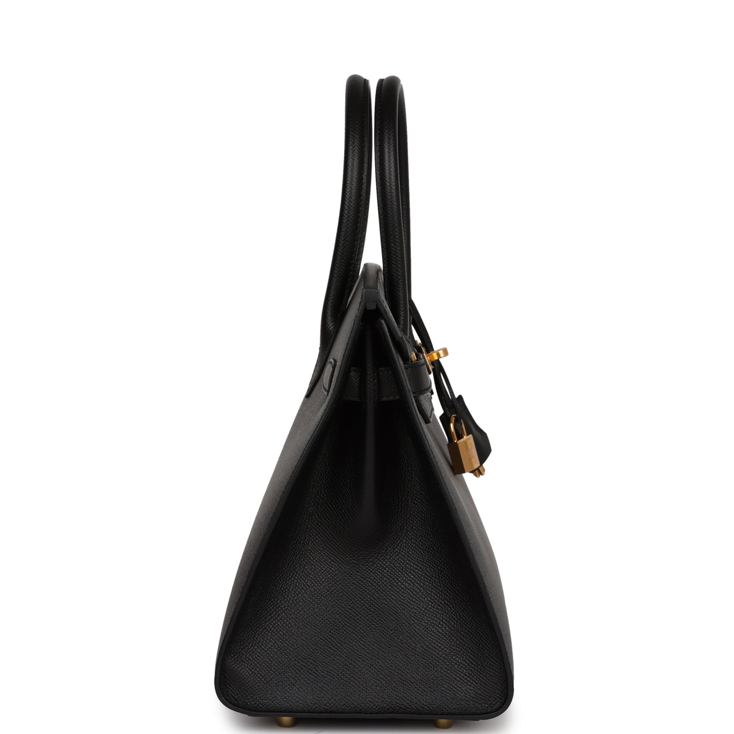 Hermes Birkin Sellier Epsom Hardware Handbag Black Gold Travel Bag