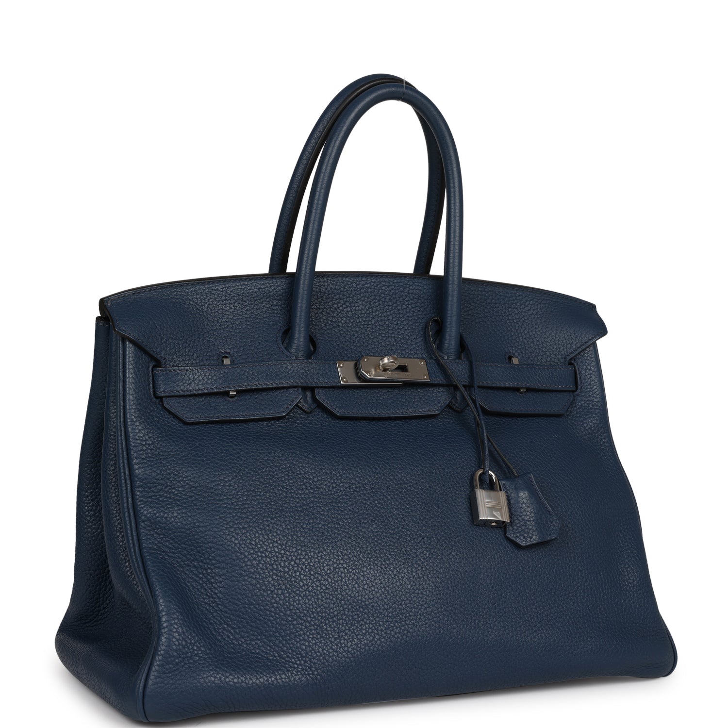 Hermes Birkin Bleu De Prusse Clemence Palladium Hardware Handbag Travel Bag