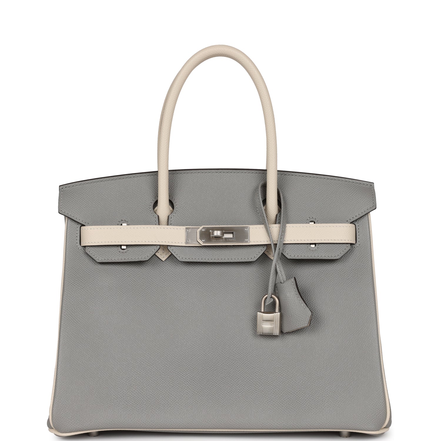 Hermes Special Order Hss Birkin Gris Mouette And Craie Travel Bag