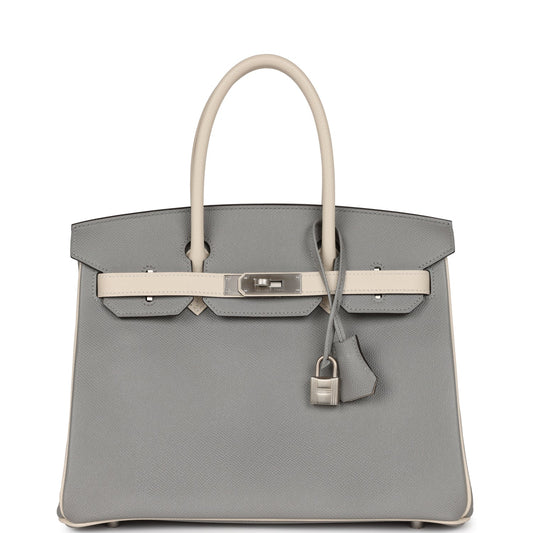 Hermes Special Order Hss Birkin Gris Mouette And Craie Travel Bag