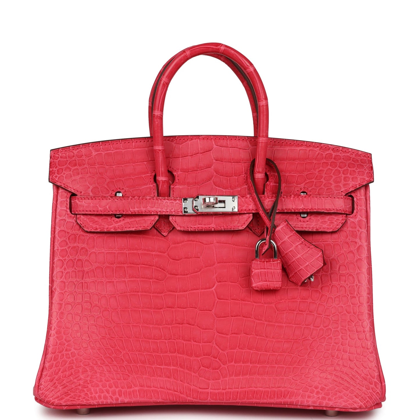 Hermes Birkin Rose Extreme Matte Porosus Crocodile Palladium Hardware Travel Bag