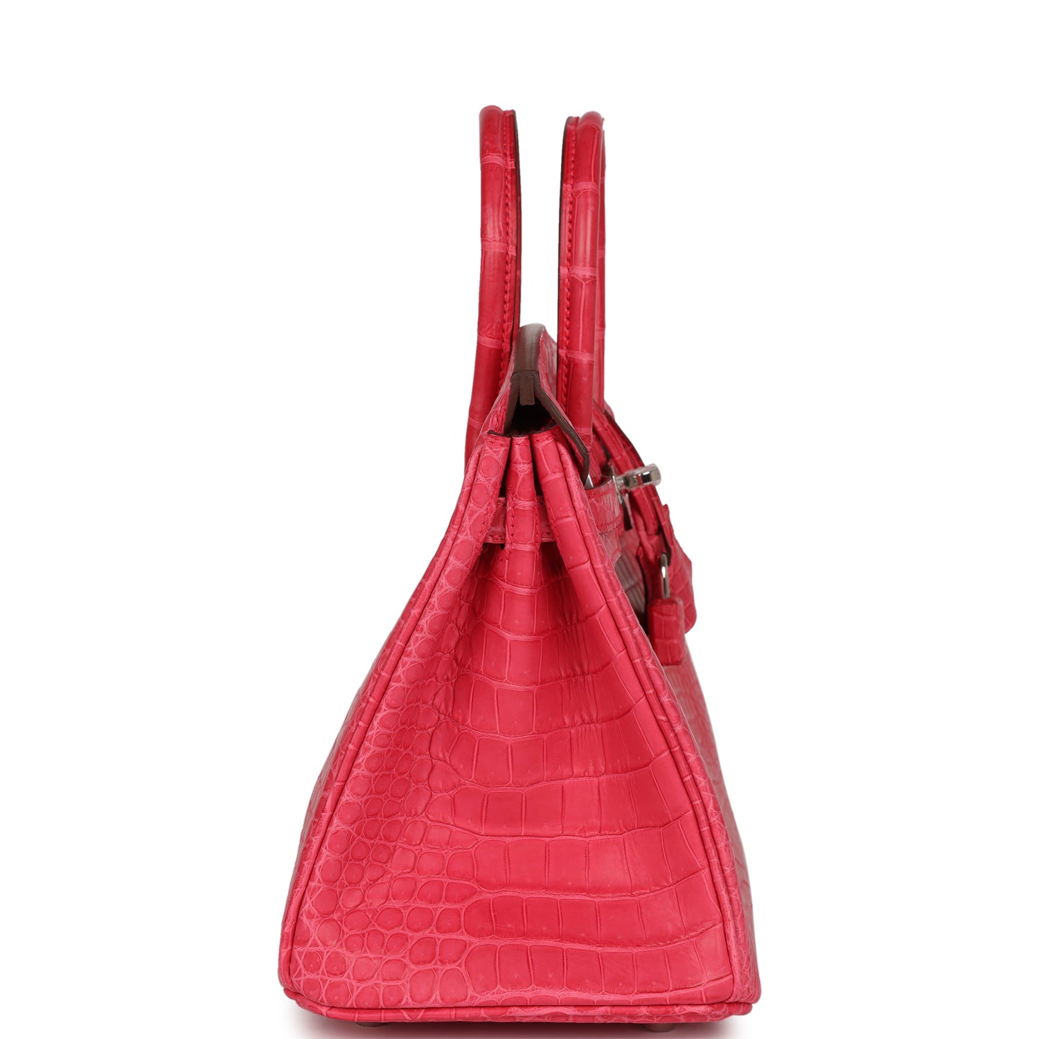 Hermes Birkin Rose Extreme Matte Porosus Crocodile Palladium Hardware Travel Bag