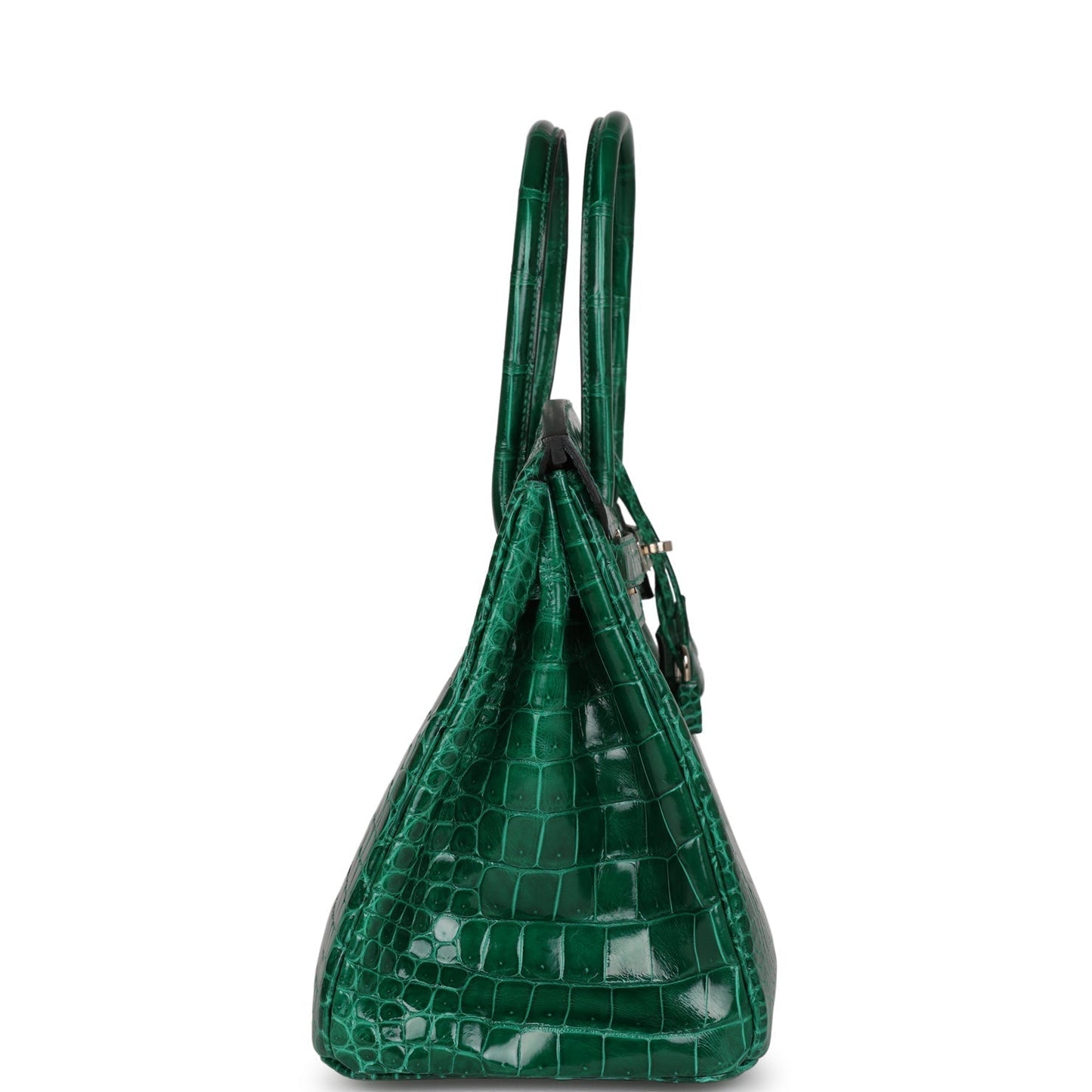 Hermes Birkin Emerald Shiny Niloticus Crocodile Palladium Hardware Handbag Travel Bag