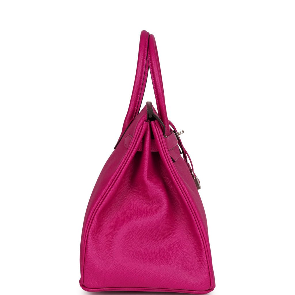 Hermes Birkin Rose Pourpre Epsom Palladium Hardware Handbag Travel Bag