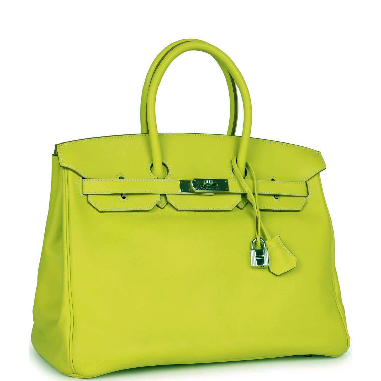Hermes Birkin Kiwi Swift Palladium Hardware Handbag Travel Bag