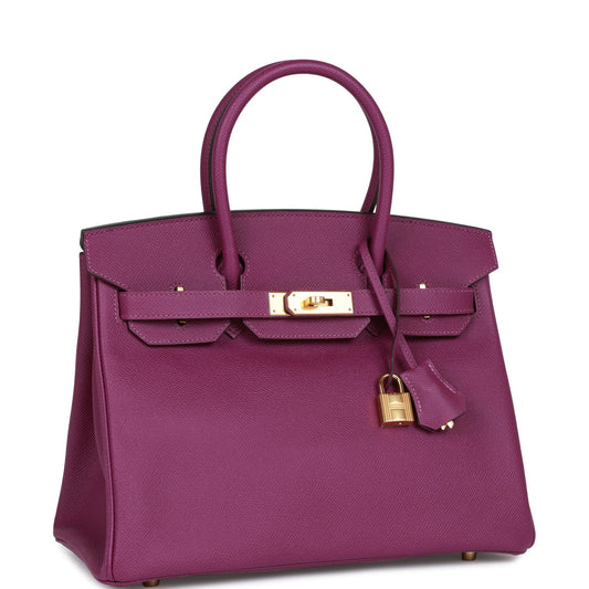 Hermes Birkin Anemone Epsom Hardware Handbag Gold Travel Bag