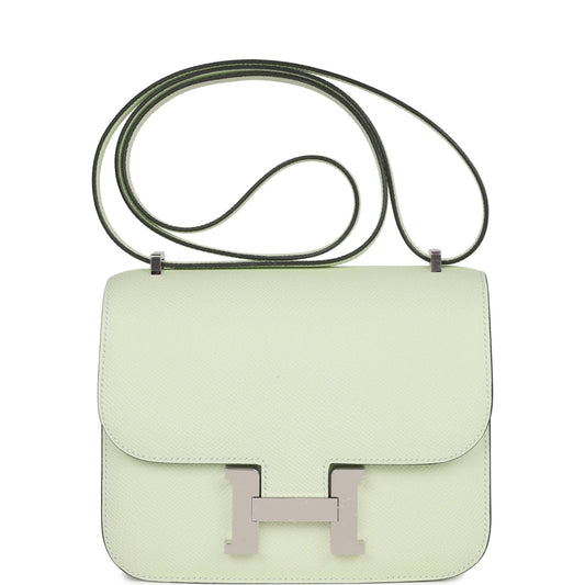 Hermes Constance Vert Fizz Epsom Palladium Hardware Handbag Travel Bag