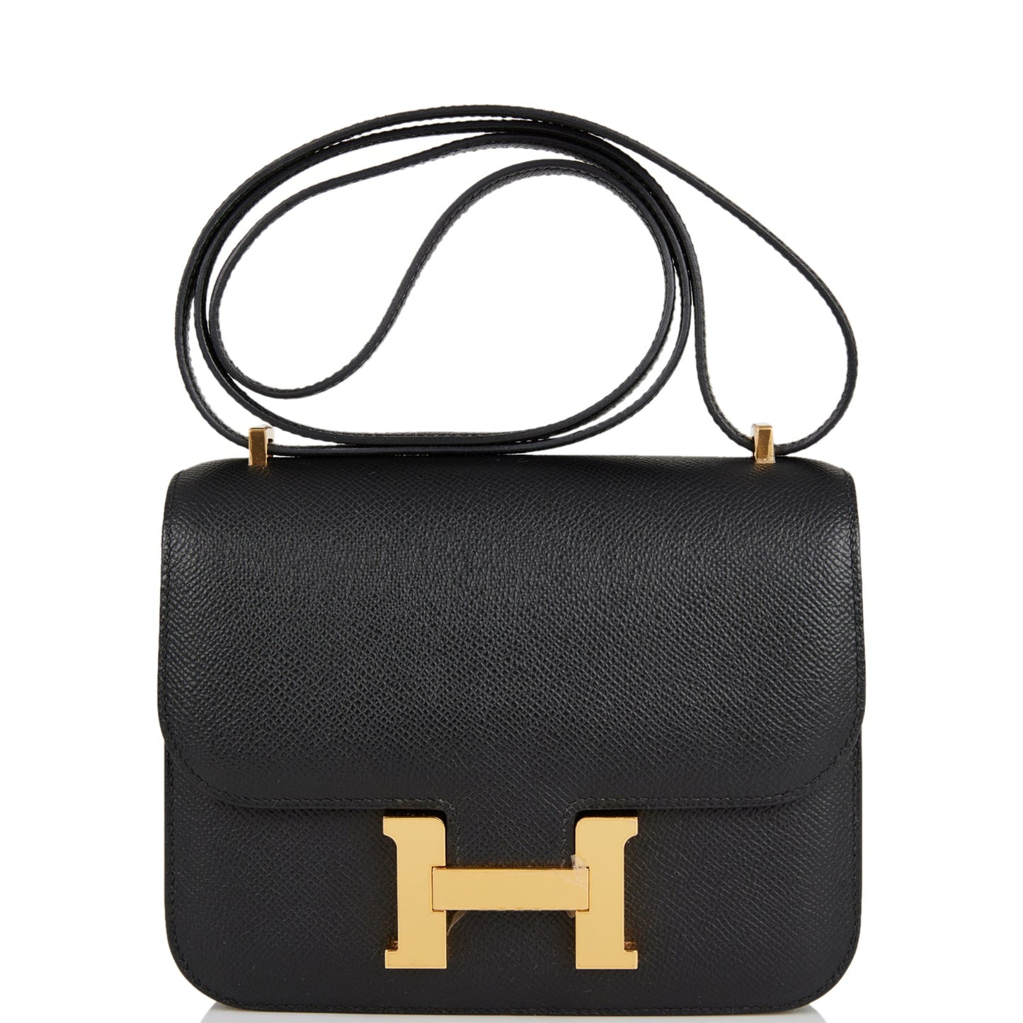 Hermes Constance Epsom Hardware Handbag Black Gold Travel Bag Hardware 1